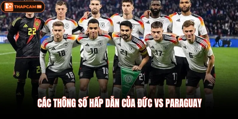 Các thông số hấp dẫn của Đức vs Paraguay