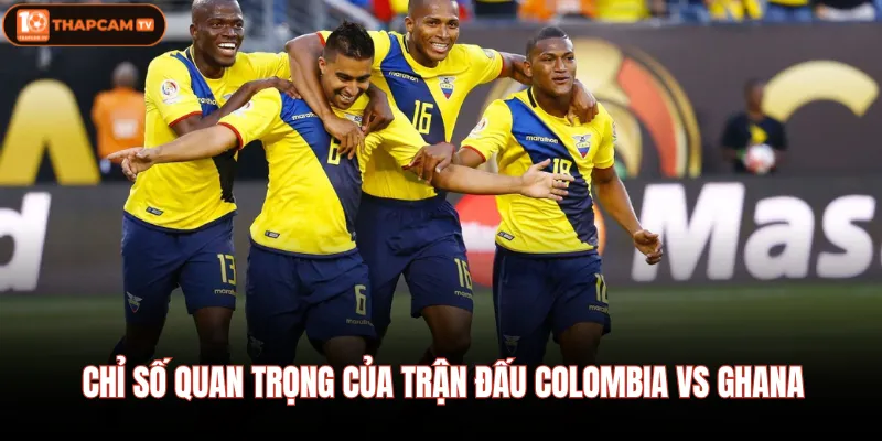 Chỉ số quan trọng của trận đấu Colombia vs Ghana 